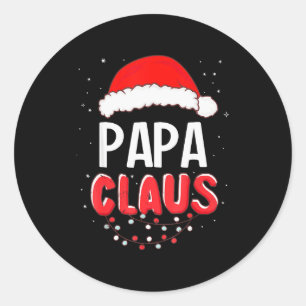 Papa Santa Claus Christmas Matching Costume  Classic Round Sticker