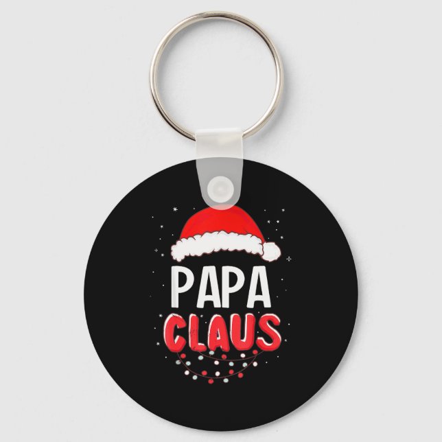 Papa Santa Claus Christmas Matching Costume  Key Ring (Front)