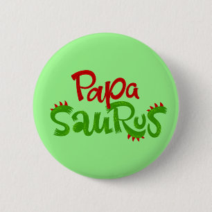 Papa Saurus Graphic 6 Cm Round Badge