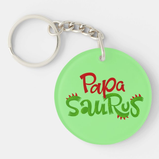 Papa Saurus Graphic Key Ring (Front)