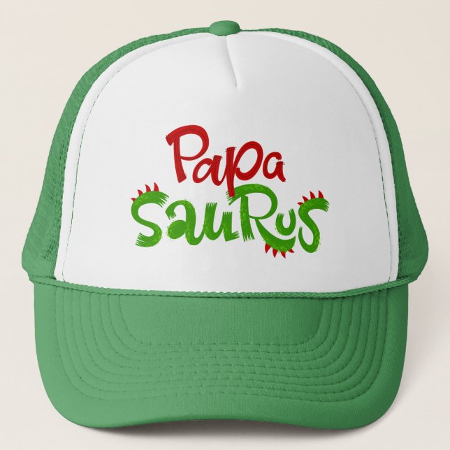 Papa Saurus Graphic Trucker Hat (Front)
