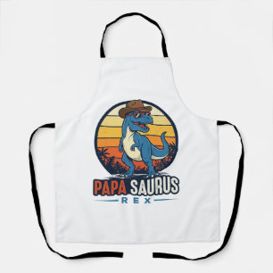 Papa Saurus Rex Cowboy Dinosaur Vintage Shirt_1 Apron