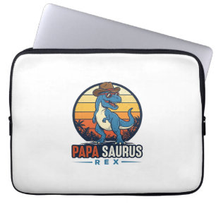 Papa Saurus Rex Cowboy Dinosaur Vintage Shirt_1 Laptop Sleeve