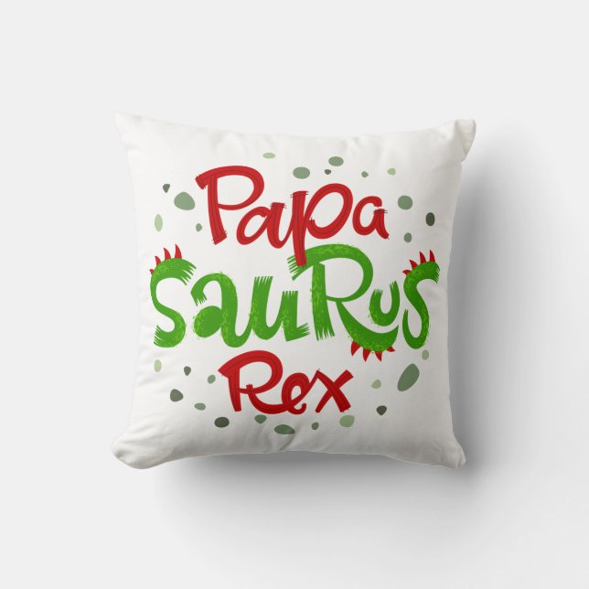 Papa Saurus Rex Graphic Cushion (Front)