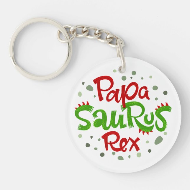 Papa Saurus Rex Graphic Key Ring (Front)