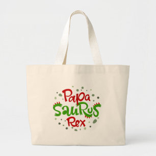 Papa Saurus Rex Graphic Large Tote Bag
