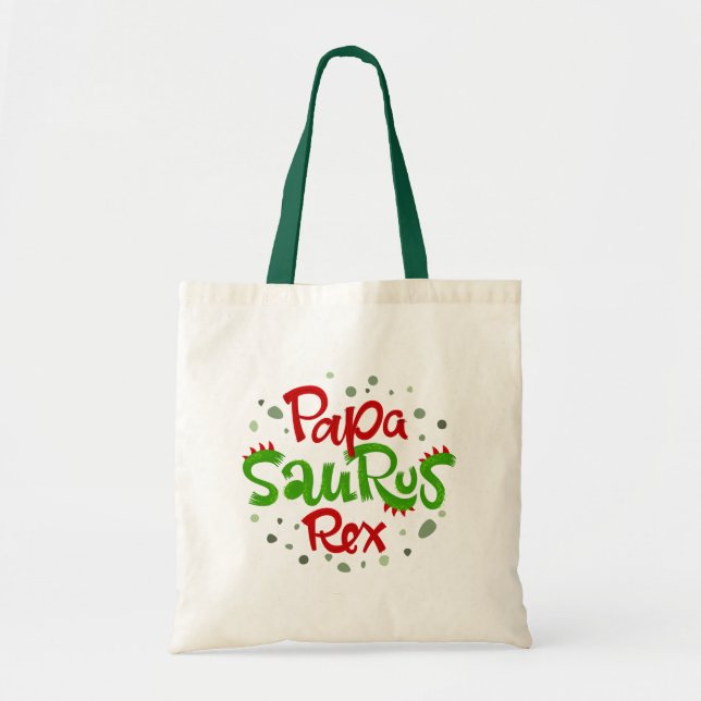 Papa Saurus Rex Graphic Tote Bag (Front)