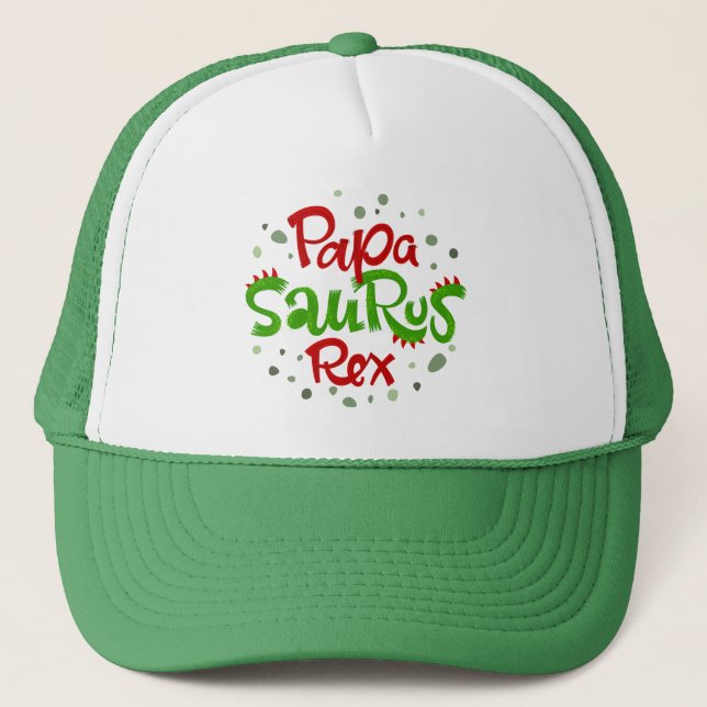 Papa Saurus Rex Graphic Trucker Hat (Front)