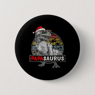 Papa Saurus T Rex Dinosaur Christmas Family Matchi 6 Cm Round Badge