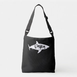 Papa Shark Dad Fin Father Distressed Crossbody Bag