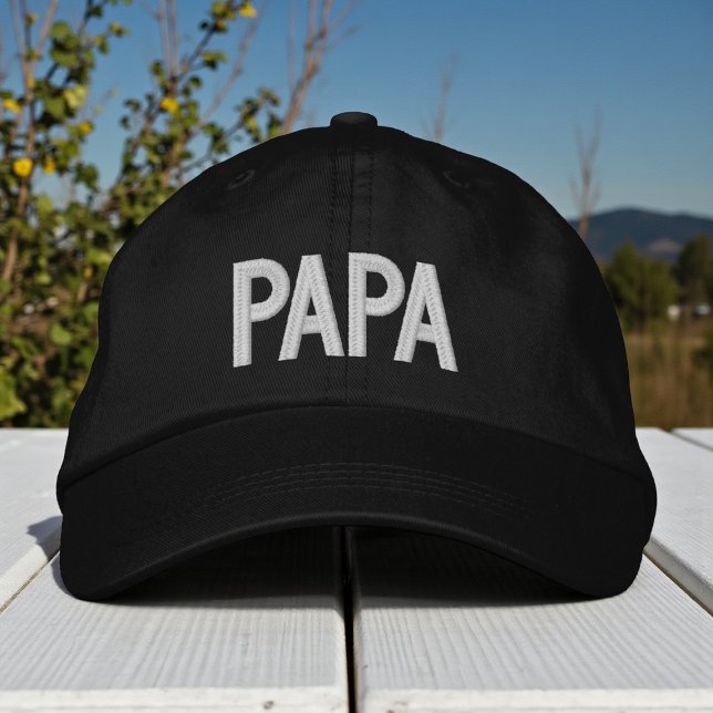 Papa Simple Trendy Modern Typography Custom Embroidered Hat (Creator Uploaded)