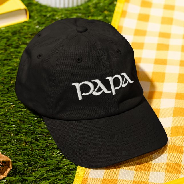 Papa Simple Trendy Modern Typography Custom Embroidered Hat (Creator Uploaded)