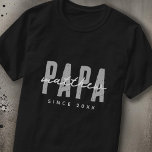 Papa Since 20XX Modern Elegant Simple T-Shirt<br><div class="desc">This simple and modern design is composed of san serif typography.</div>