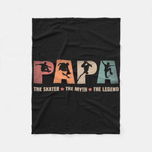 Papa Skater Myth Legend Skateboard Skateboarding D Fleece Blanket
