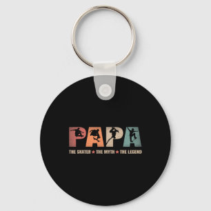 Papa Skater Myth Legend Skateboard Skateboarding D Key Ring