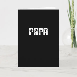 Papa Skier Skiing Dad Ski Cute Christmas Gift Card