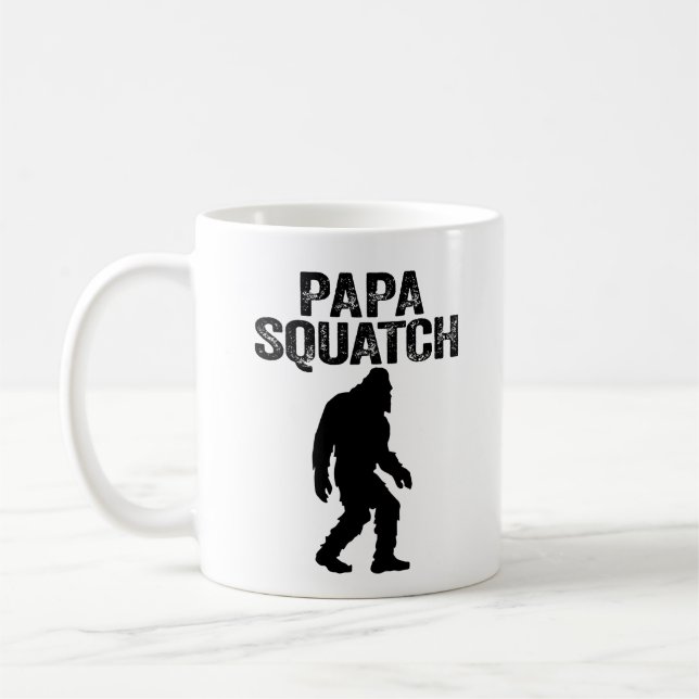 Papa Squatch Funny Bigfoot - Father's Day Gift Coffee Mug (Left)