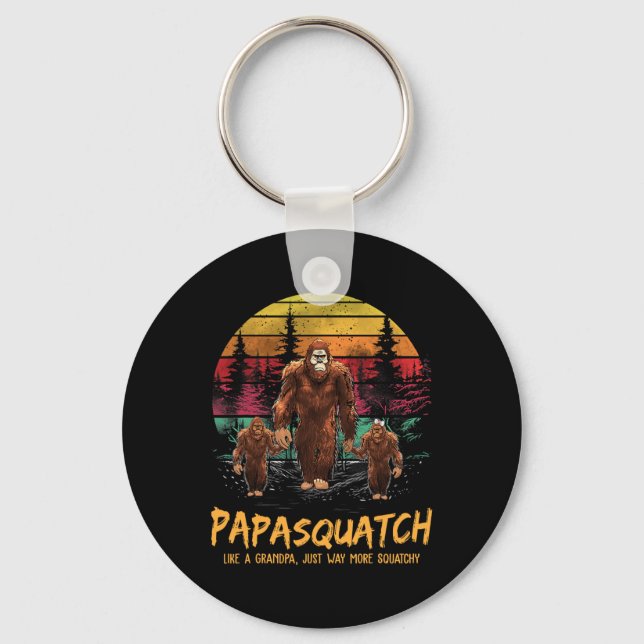 Papa Squatch Like A Grandpa Funny Bigfoot Sasquatc Key Ring (Front)
