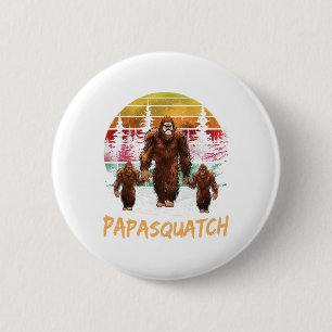 Papa Squatch Retro Bigfoot Dad Sasquatch Yeti Fath 6 Cm Round Badge