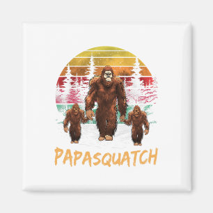 Papa Squatch Retro Bigfoot Dad Sasquatch Yeti Fath Magnet