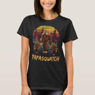 Papa Squatch Retro Bigfoot Dad Sasquatch Yeti Fath T-Shirt