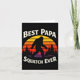 Papa squatch vintage retro sunset bigfoot dad  card