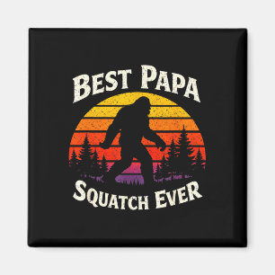 Papa squatch vintage retro sunset bigfoot dad magnet