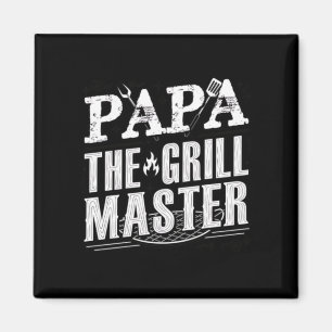 Papa The Grill Master Bbq Cookout King Magnet