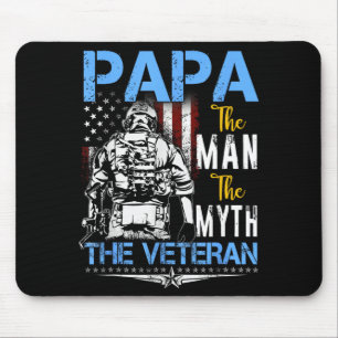 Papa the man myth veteran military - fathers dayPa Mouse Pad