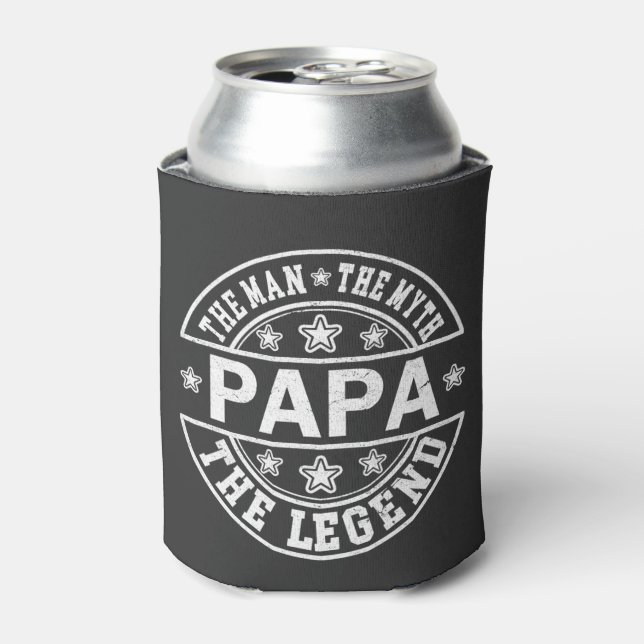 Papa The Man The Myth The Legend Father Day Can Cooler (Can Front)