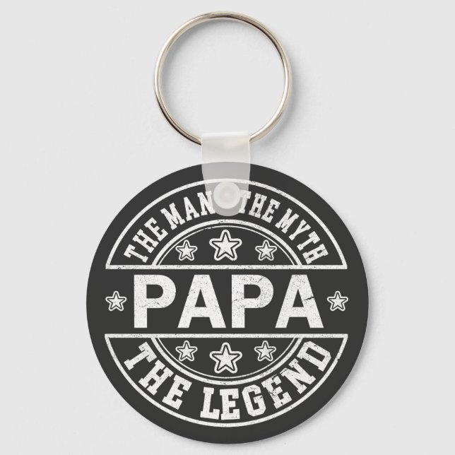 Papa The Man The Myth The Legend Father Day Key Ring (Front)