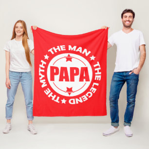 Papa. The Man. The Myth. The Legend. Fleece Blanket
