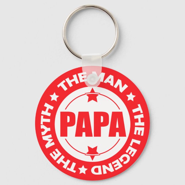 Papa. The Man. The Myth. The Legend. Key Ring (Front)