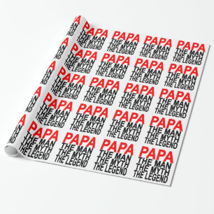 papa the myth the man the legend wrapping paper