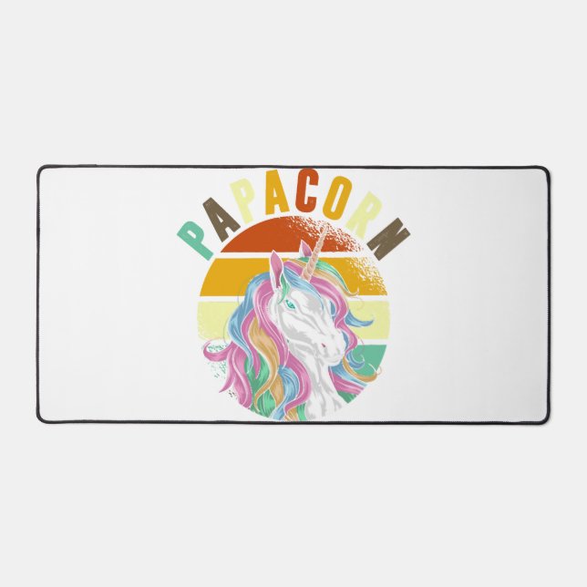 Papa Unicorn Desk Mat (Front)