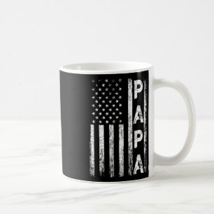 Papa Vintage American Flag Father's Day 4th Of Jul Coffee Mug