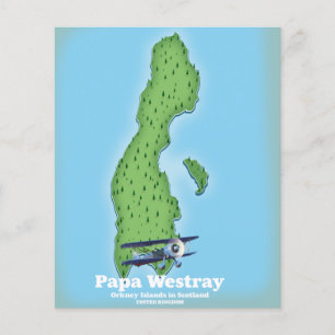 Papa Westray Scotland map. Flyer