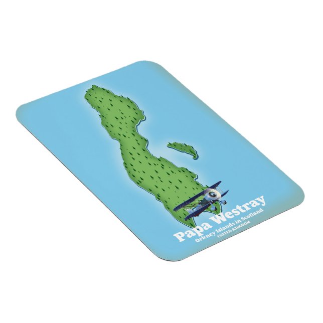 Papa Westray Scotland map. Magnet (Right Side)