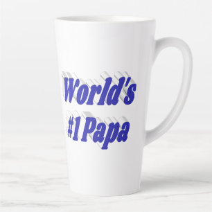 Papa with blue text latte mug