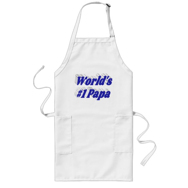 Papa with blue text long apron (Front)