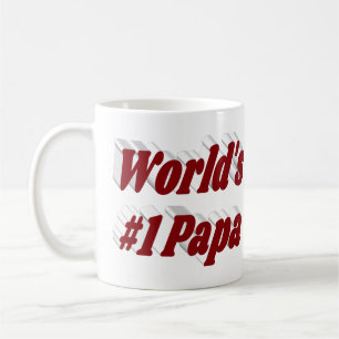 Papa with burgundy half text coffee mug