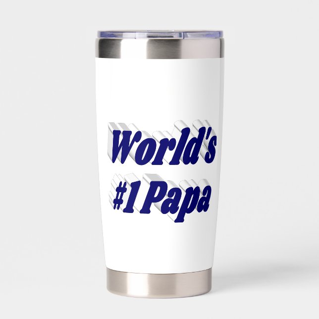 Papa with dark blue half text   insulated tumbler (Front)