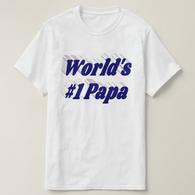 Papa with dark blue text T-Shirt (Design Front)