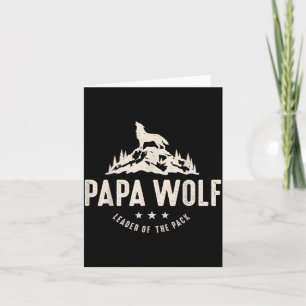 Papa Wolf Fathers Day Dad Daddy Cute Animal Family Card