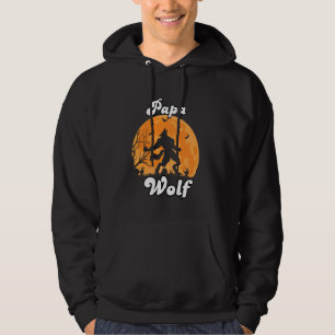 Papa Wolf Matching Tribe Wolves Camping Pack Fathe Hoodie