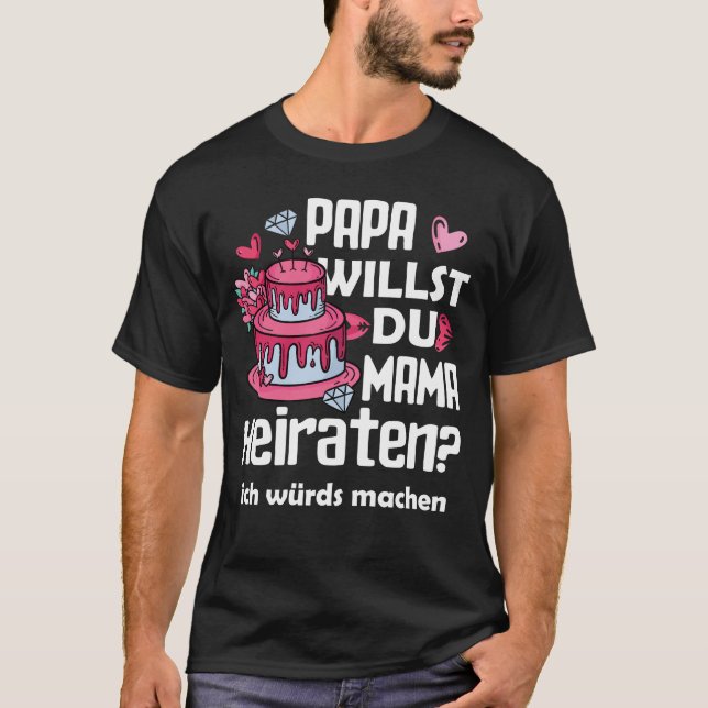 Papa Wyou Mama Heirat Lustig Valentine T-Shirt (Front)