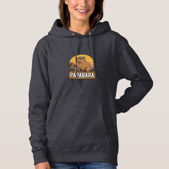 PAPABARA Retro Capybara Dad Vector Design_1 Hoodie (Front)