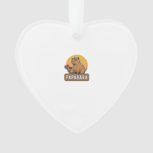PAPABARA Retro Capybara Dad Vector Design_1 Ornament