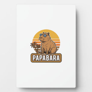 PAPABARA Retro Capybara Dad Vector Design_1 Plaque