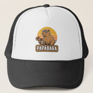 PAPABARA Retro Capybara Dad Vector Design_1 Trucker Hat